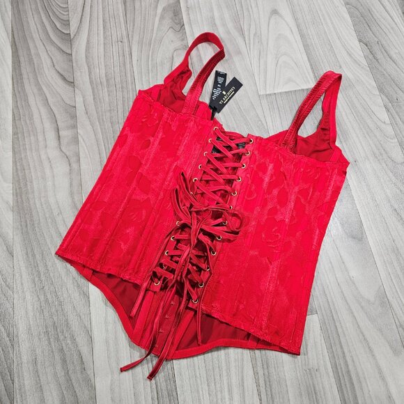 Victoria's Secret VERY SEXY Red VS Archives Satin Corset and Panty Set Size M - Picture 2 of 10